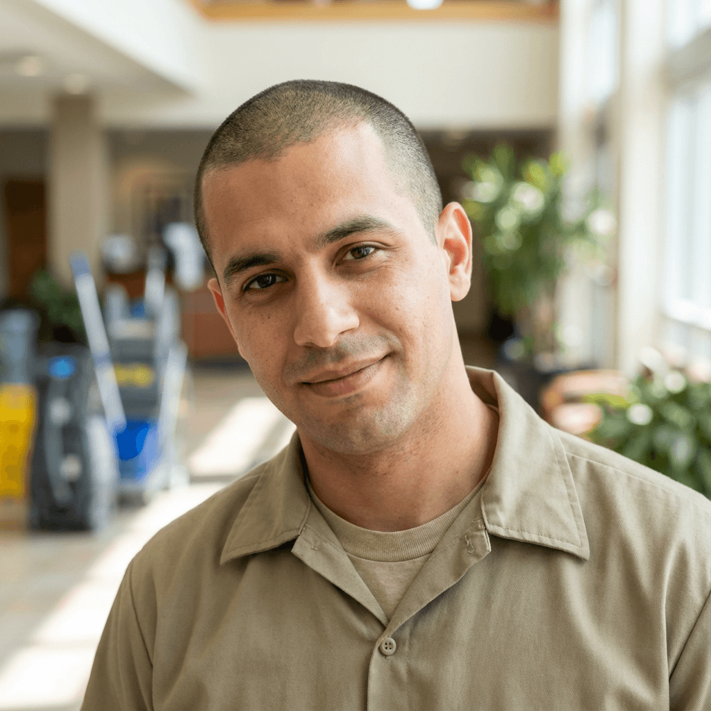 Male customer in his early 30s, casual friendly appearance